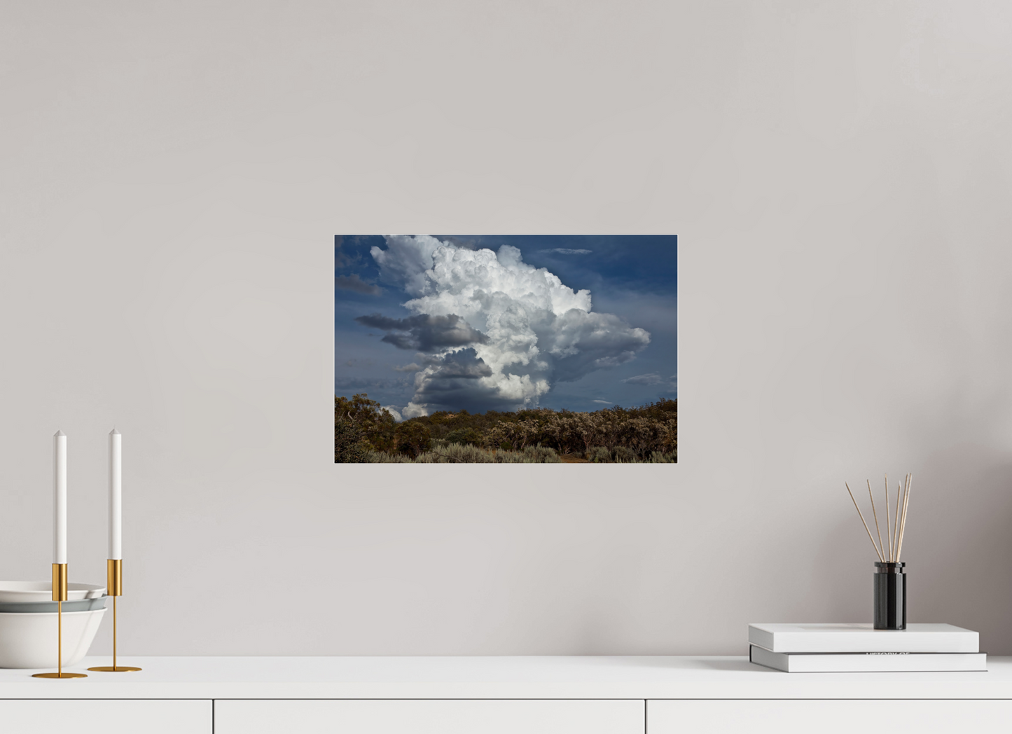 15 x 10″, Frameless Acrylic Glass Billowing Clouds
