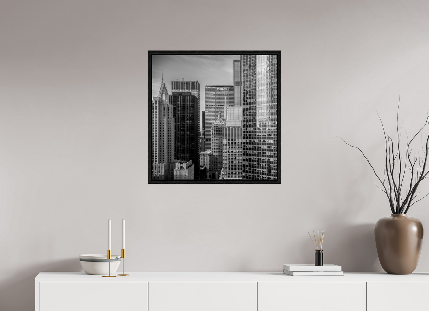 25 x 25″, Floater Frame Mid Town New York City