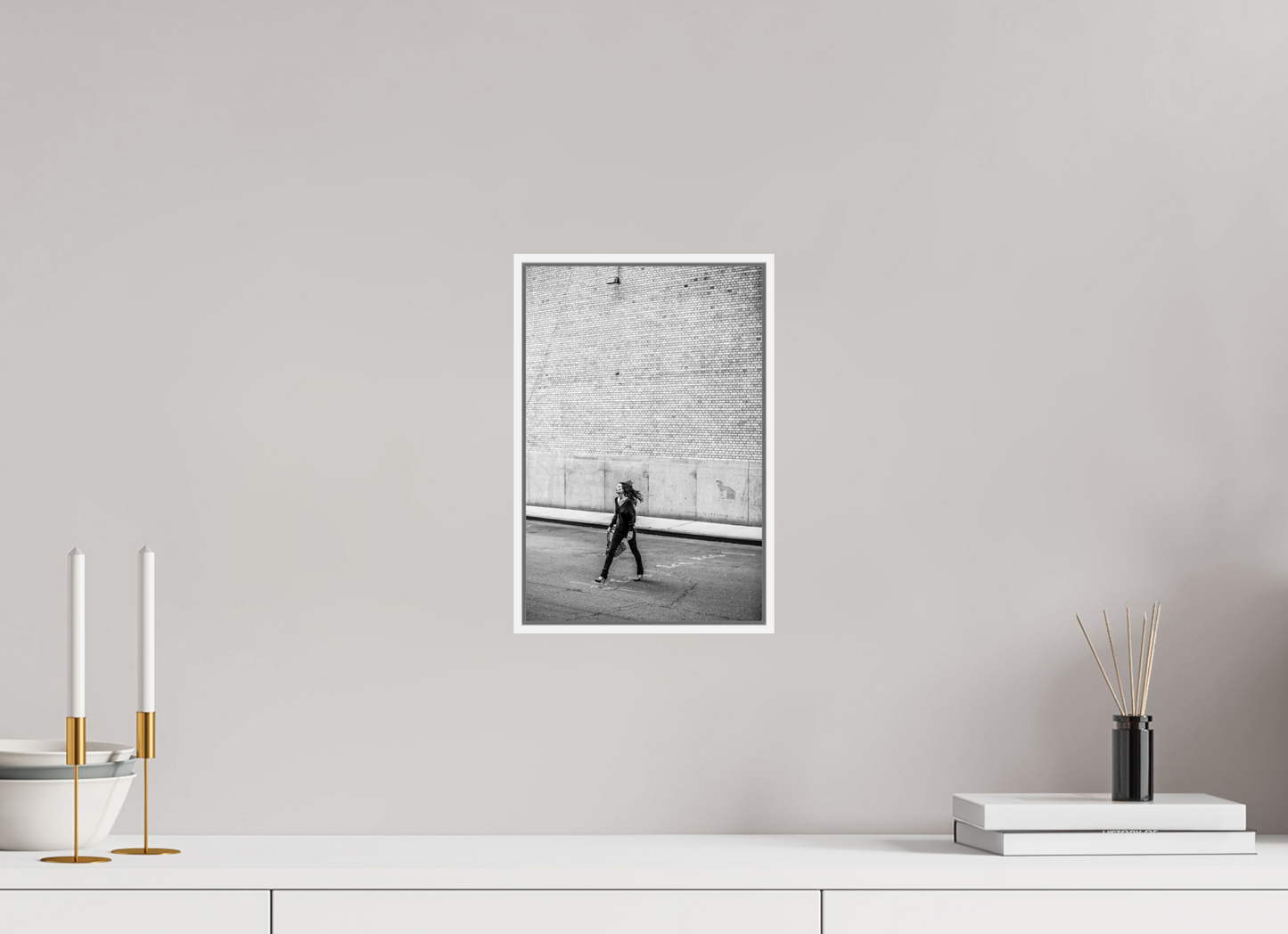 Woman Walking Across the Street