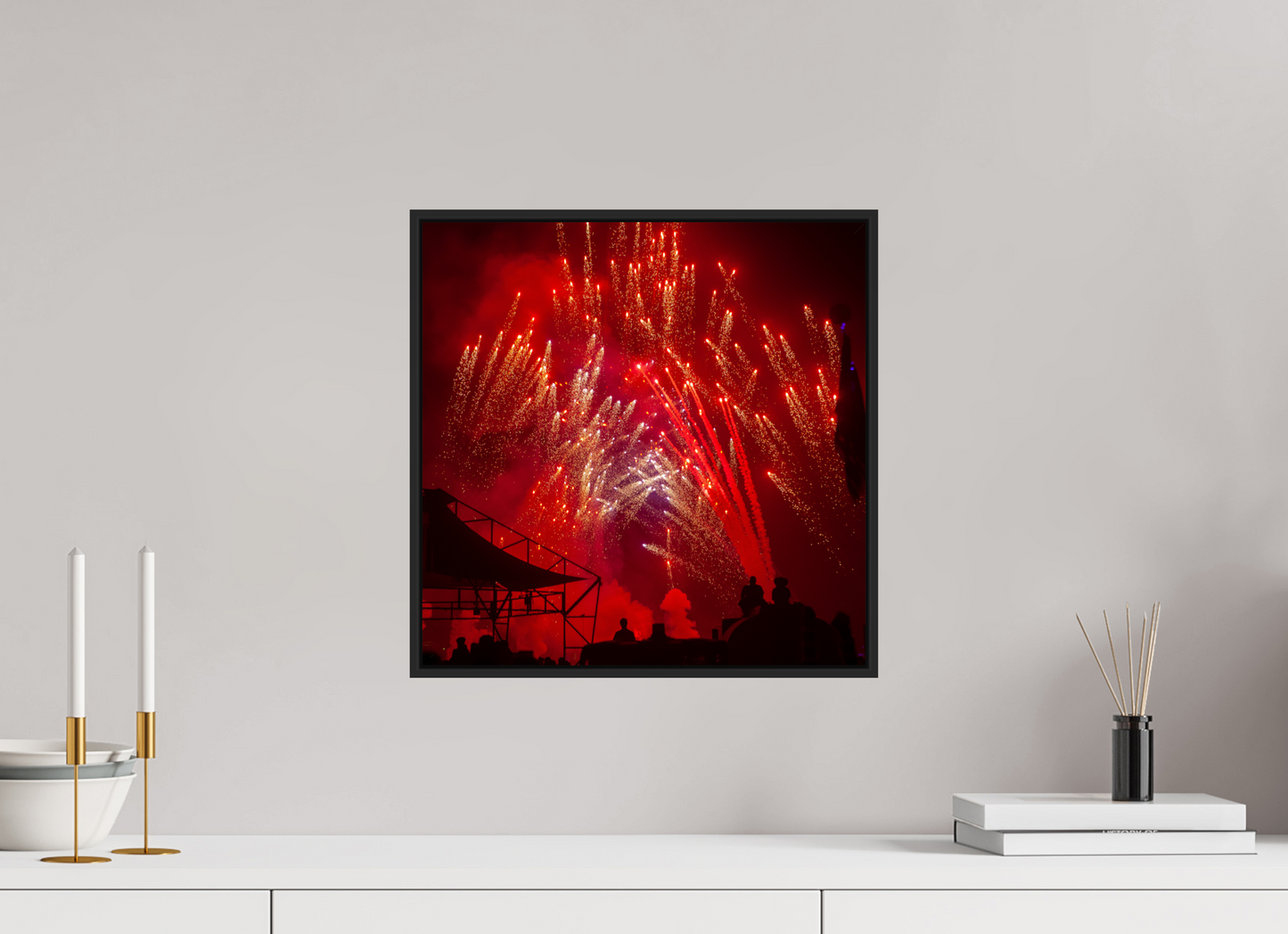 Burning Man - Red Fireworks