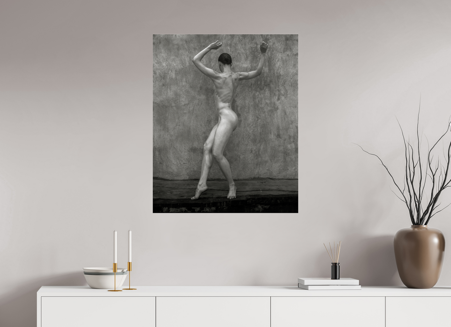 28 x 34.4″, Frameless Acrylic Glass Nude