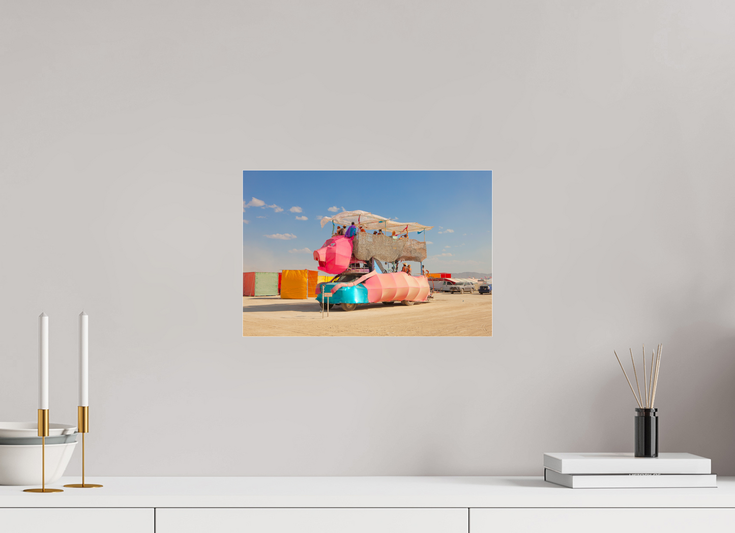 15 x 10″, Photo Print Under Acrylic Glass Burning Man - Art Car Ponco