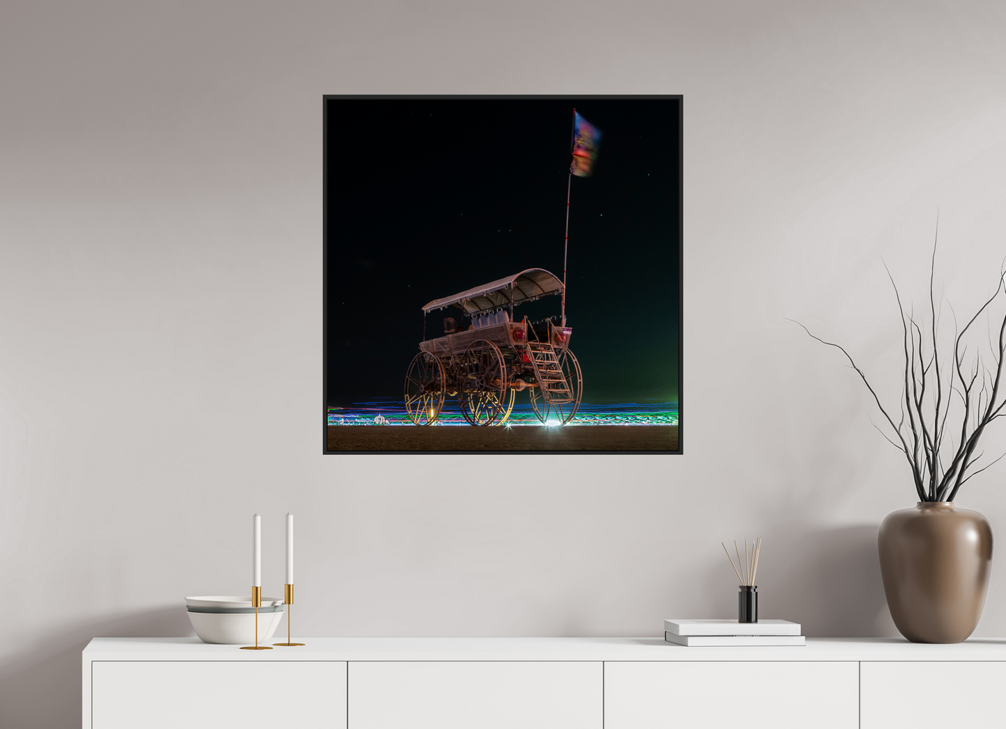 Burning Man - Art Car with Flag