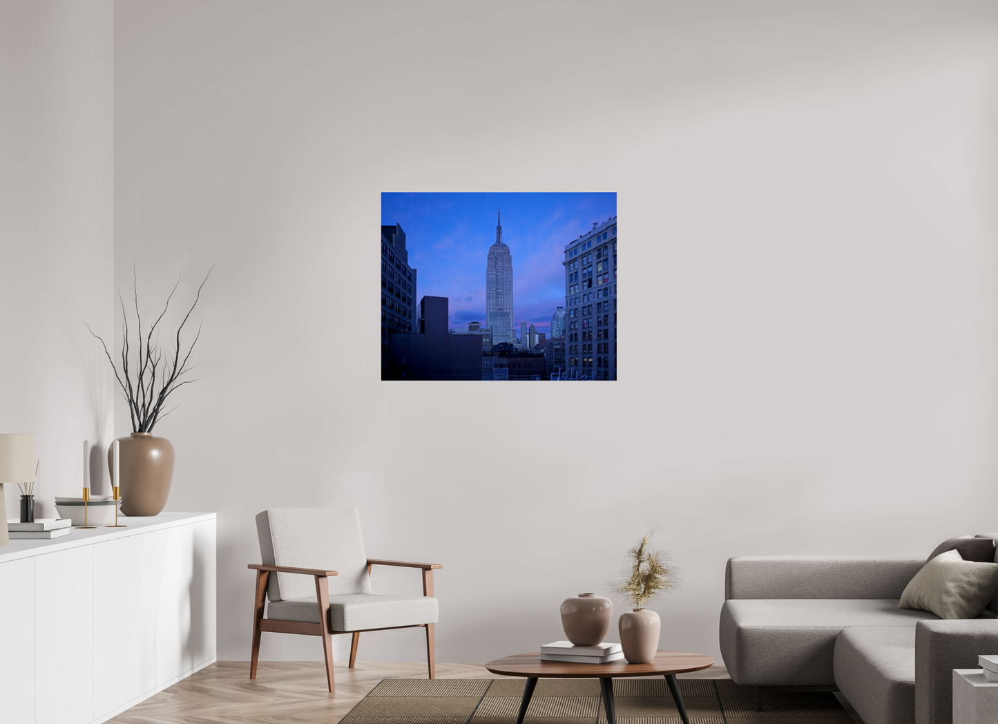 38.7 x 31″, Frameless Acrylic Glass The Empire State Building at Dusk