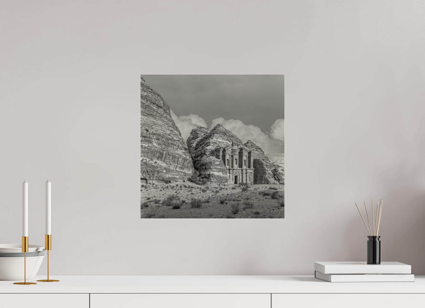 15 x 15″, Frameless Acrylic Glass #220 Monastary in Petra