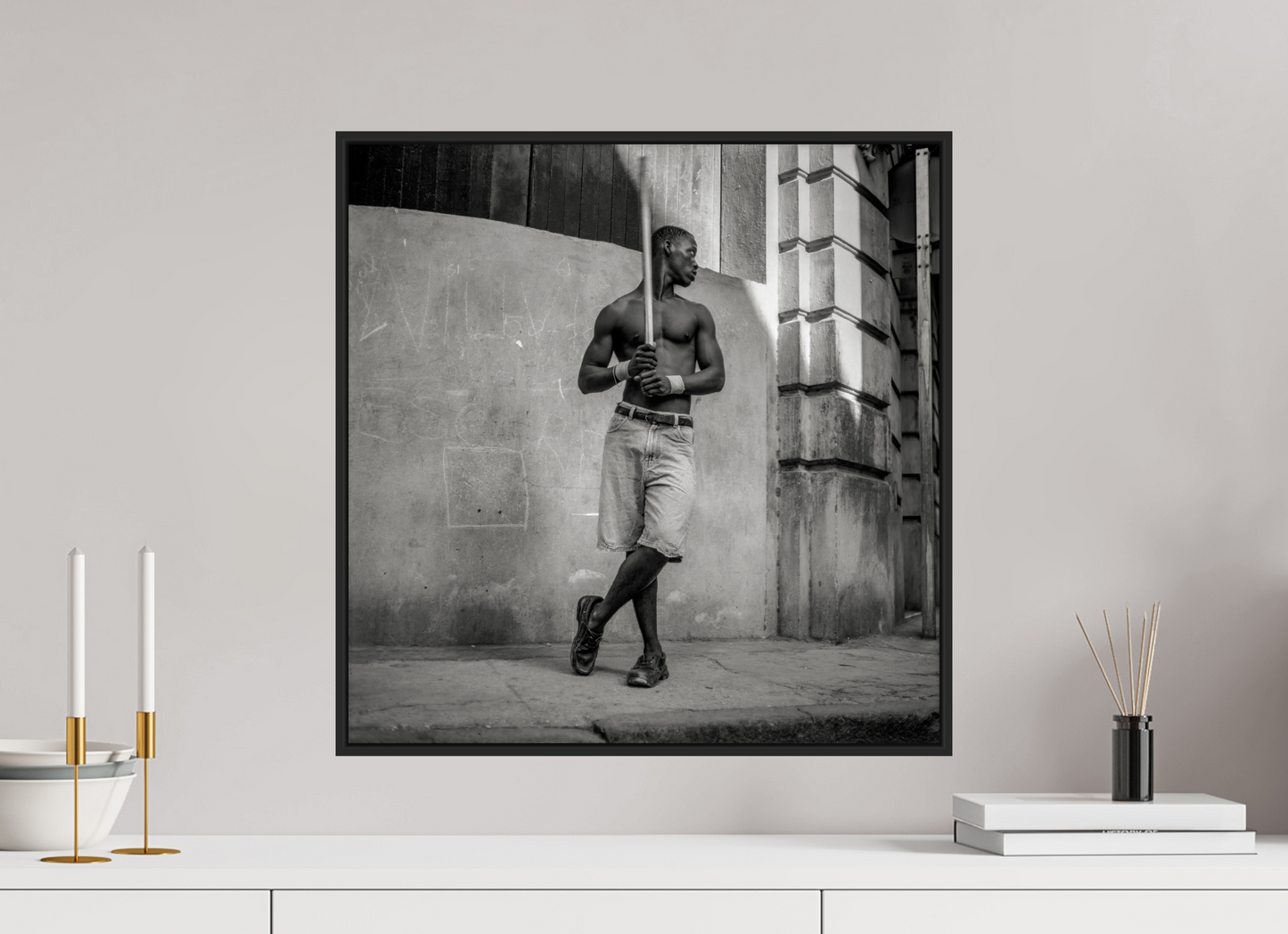 Cuban Boy Playing Stickball