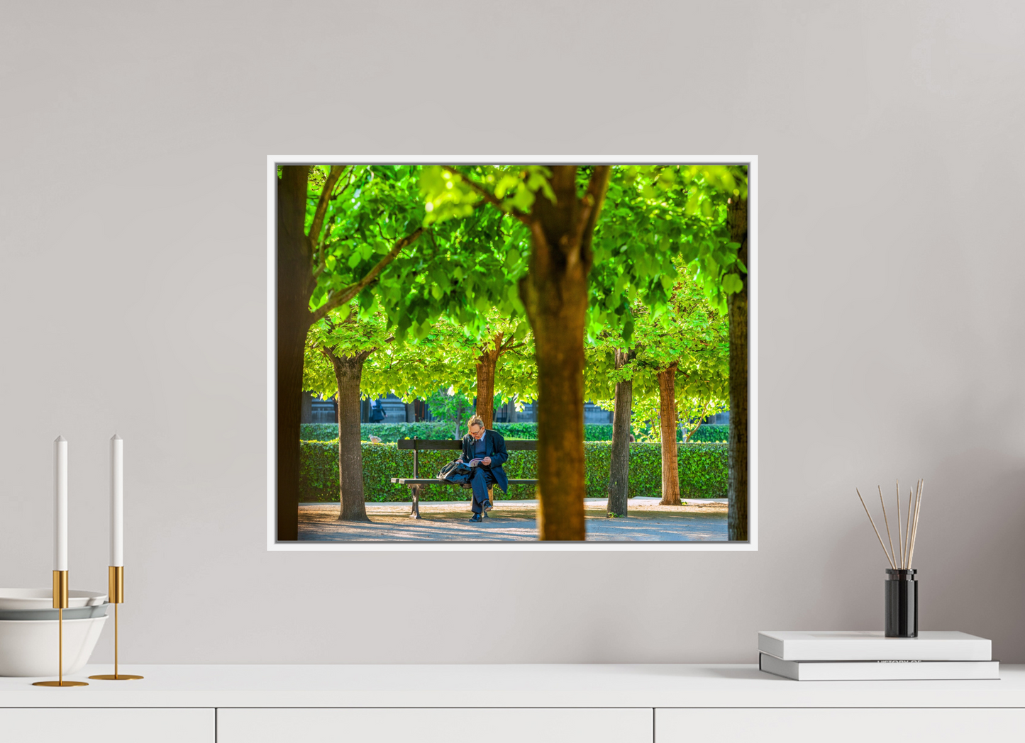 Man Reading in Paris Garden