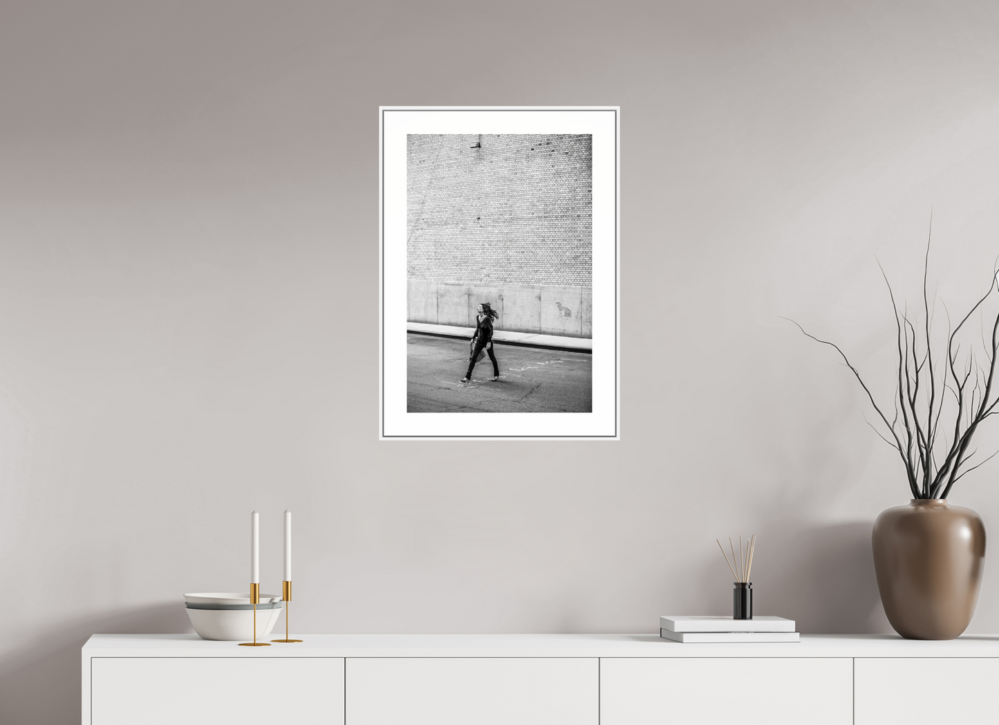 Woman Walking Across the Street