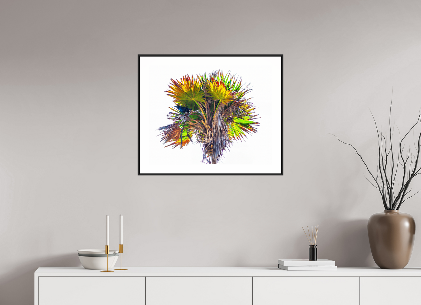 Black Bird in Palm Tree