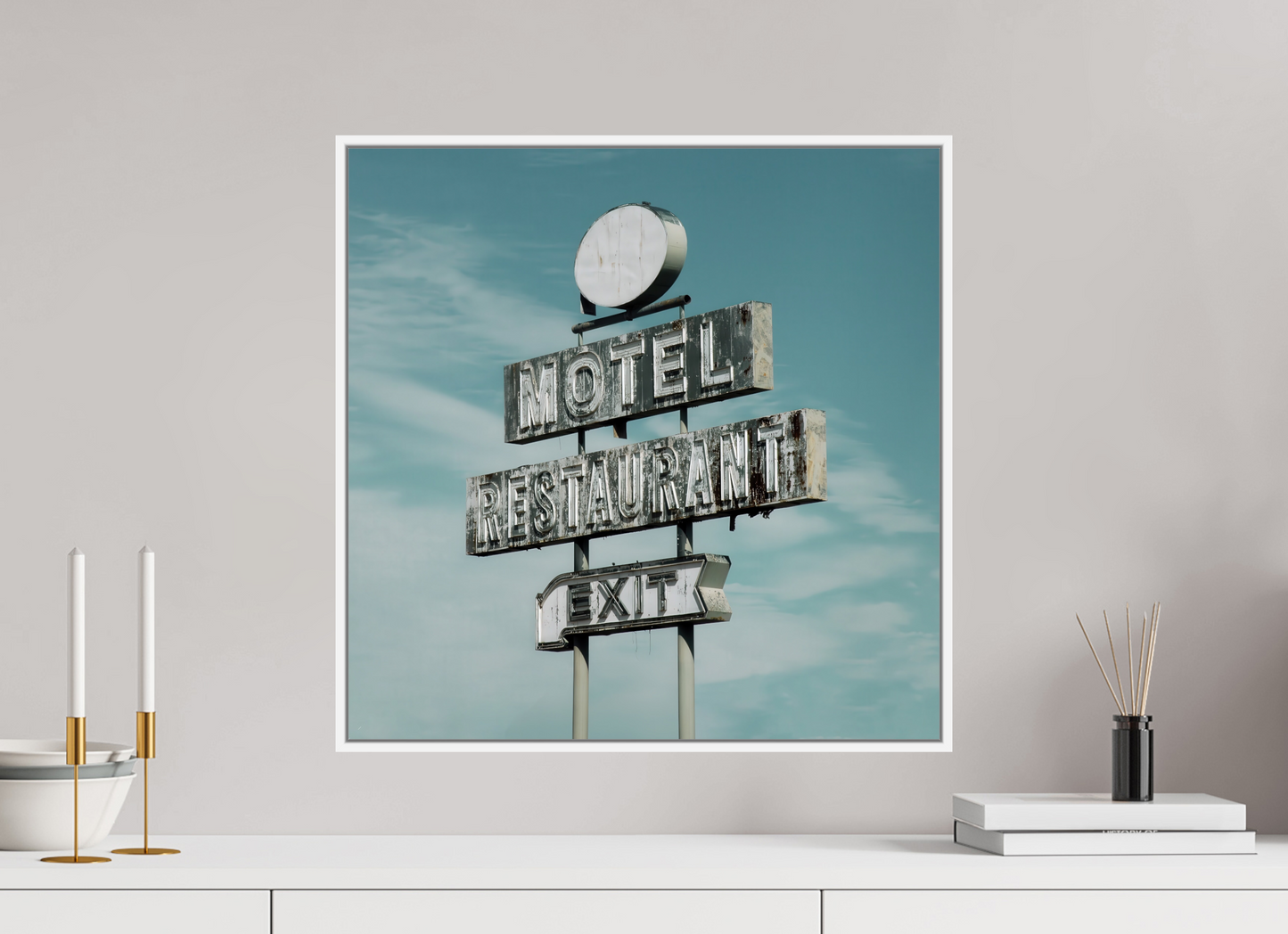 Motel Restaurant Exit Sign