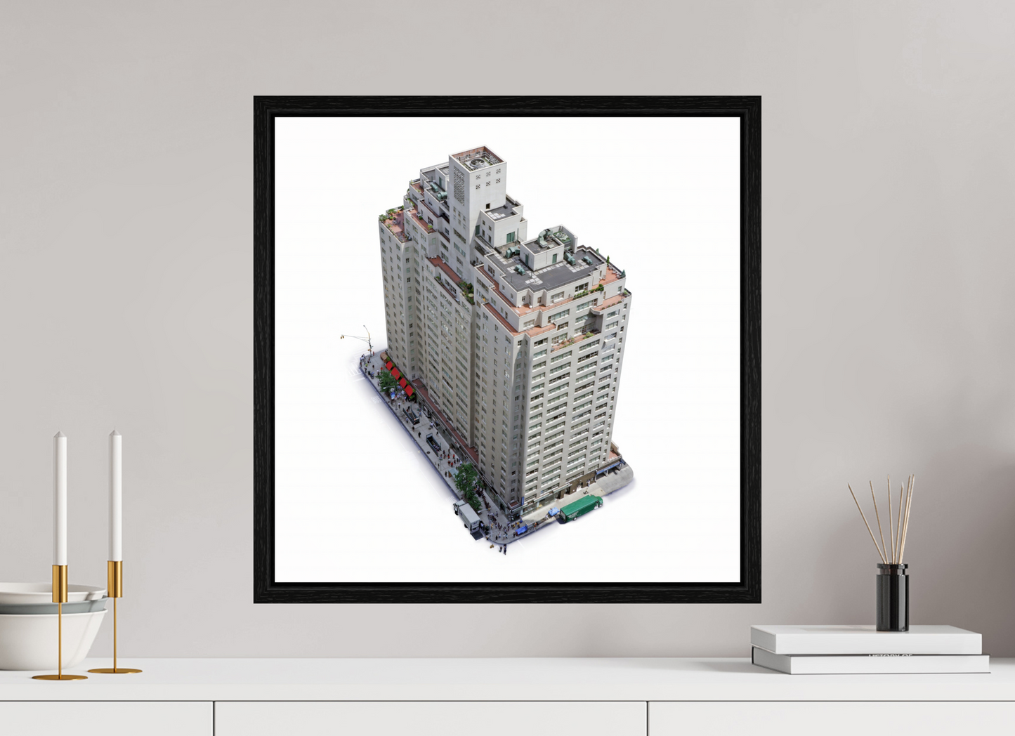 20 x 20″, Floater Frame New York City Apartment  Building