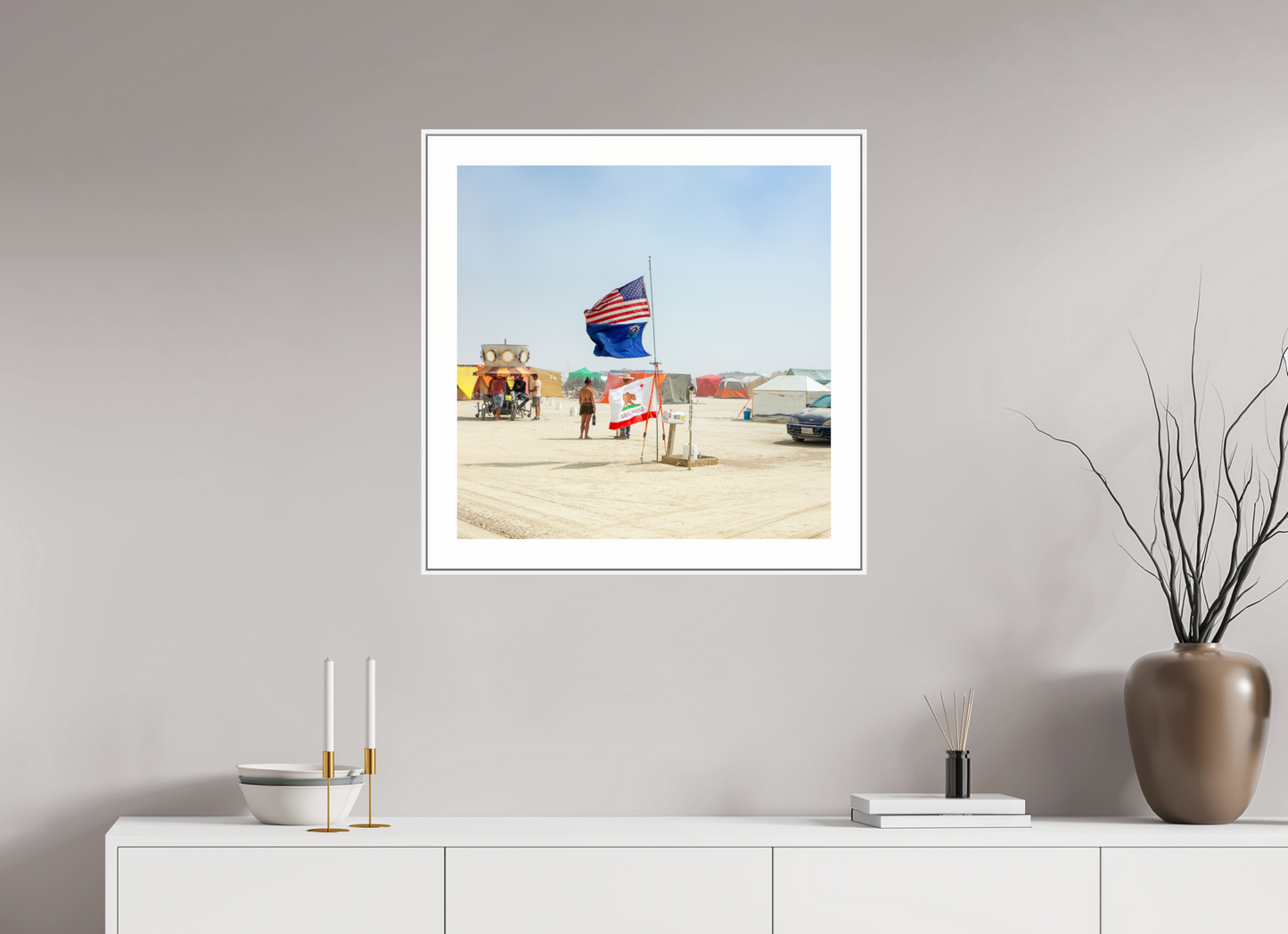 Burning Man - Woman with Flags