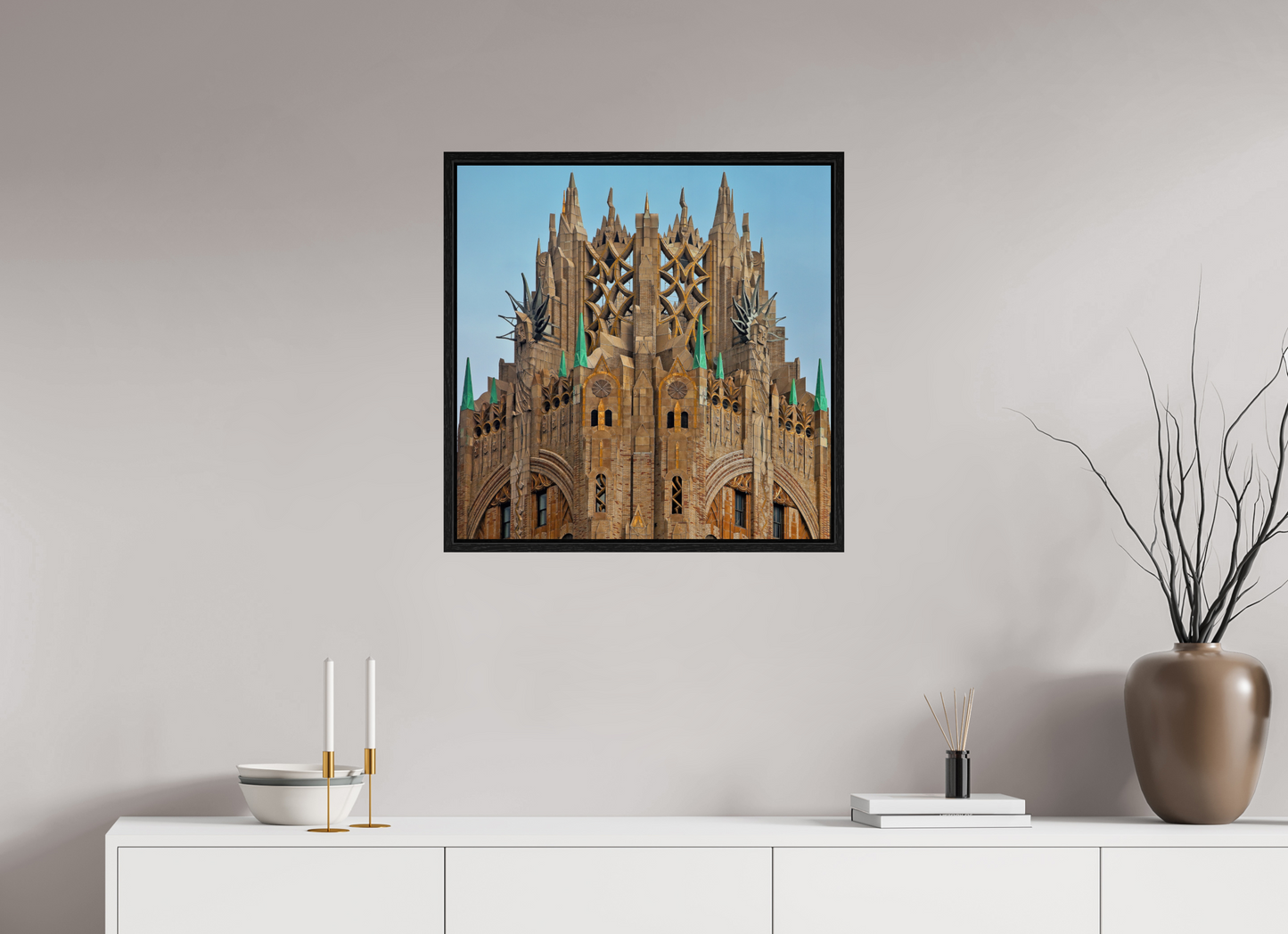 25 x 25″, Floater Frame Crown of General Electric Building