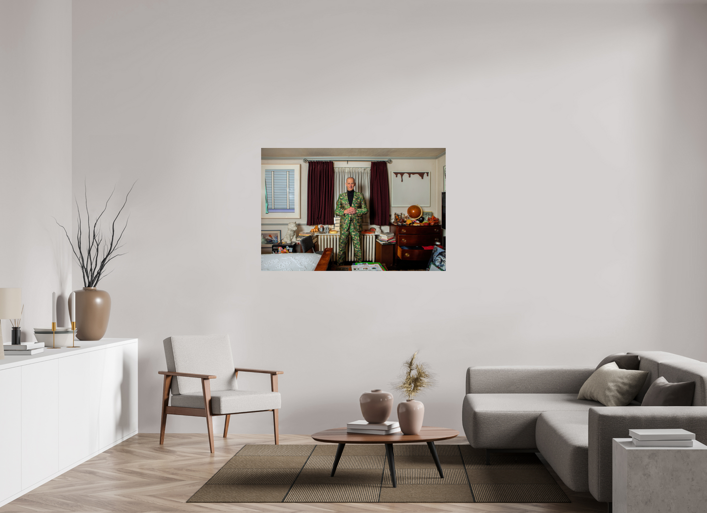 54 x 36″, Frameless Acrylic Glass John Waters in his Bedroom