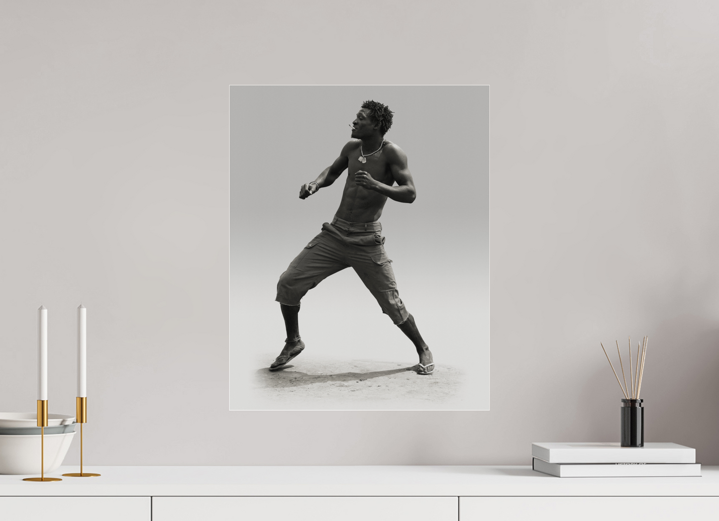 16 x 20″, Frameless Acrylic Glass Angolan Man Dancing