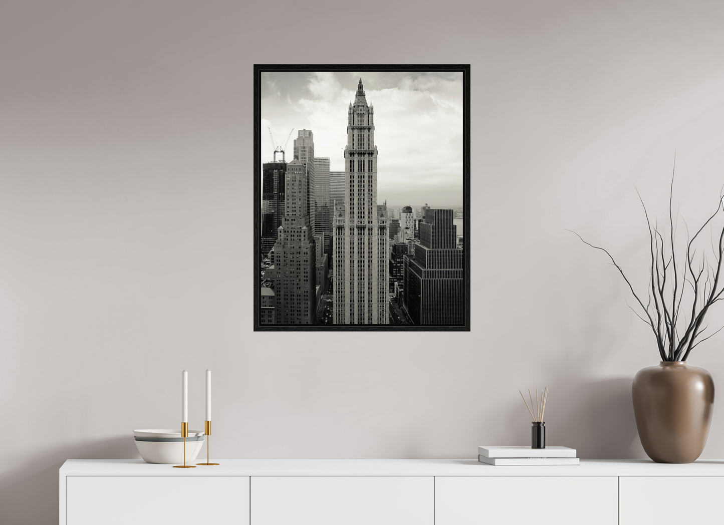 24 x 30″, Floater Frame Top of Empire State Buiding