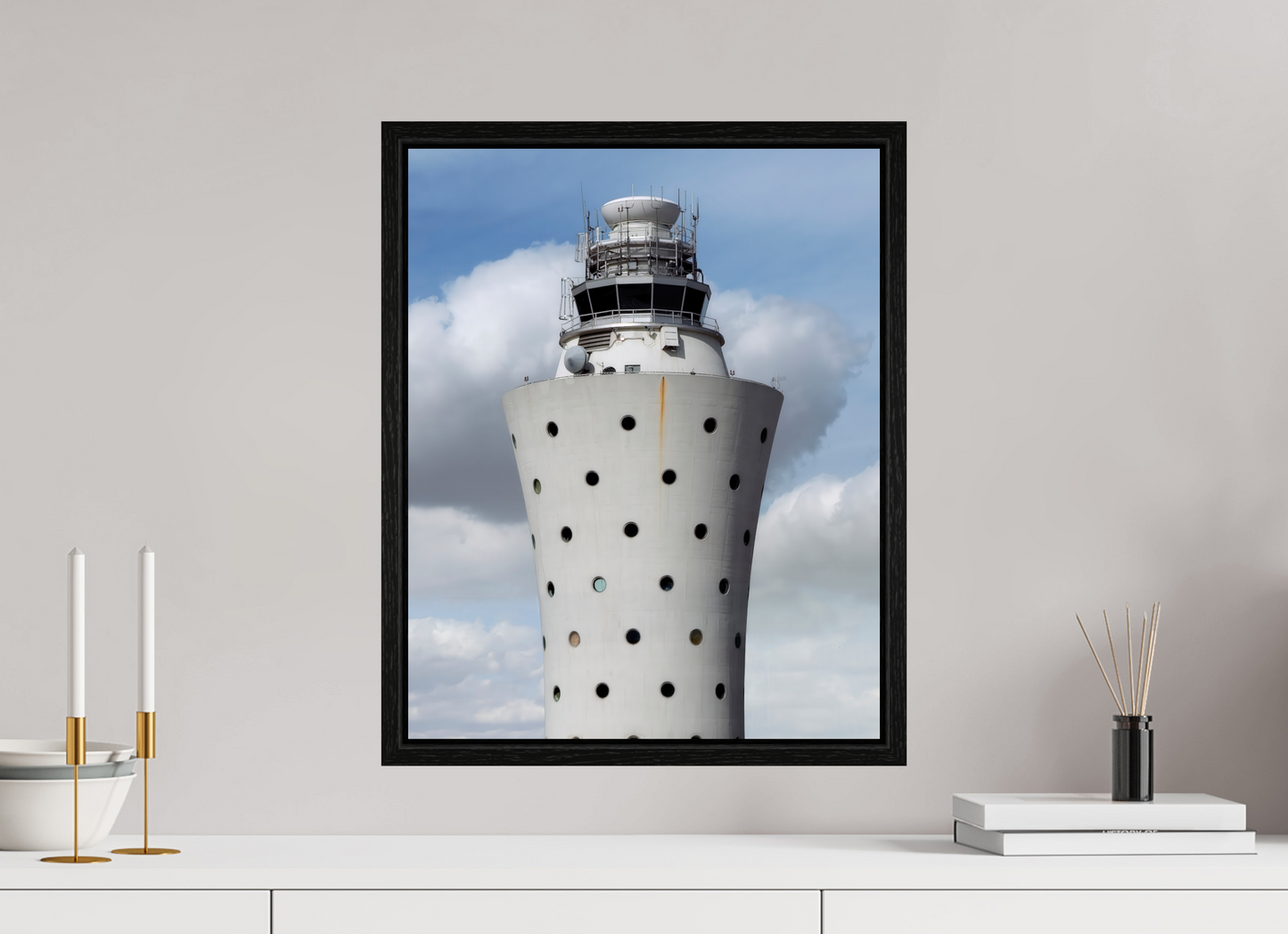 16 x 20″, Floater Frame Air Traffic Tower
