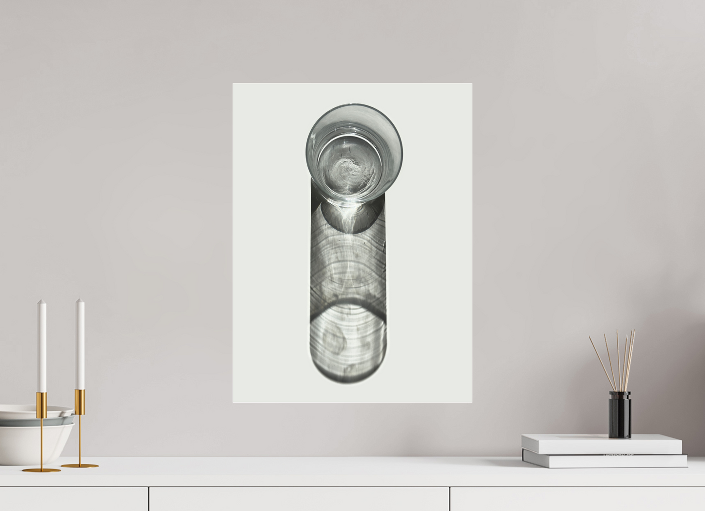 15 x 20″, Frameless Acrylic Glass Water Glass with Shadow