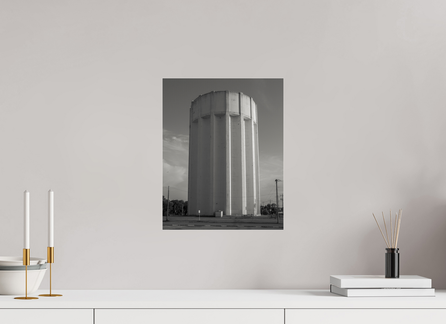12 x 15″, Frameless Acrylic Glass Ribbed Water Tower Kansas