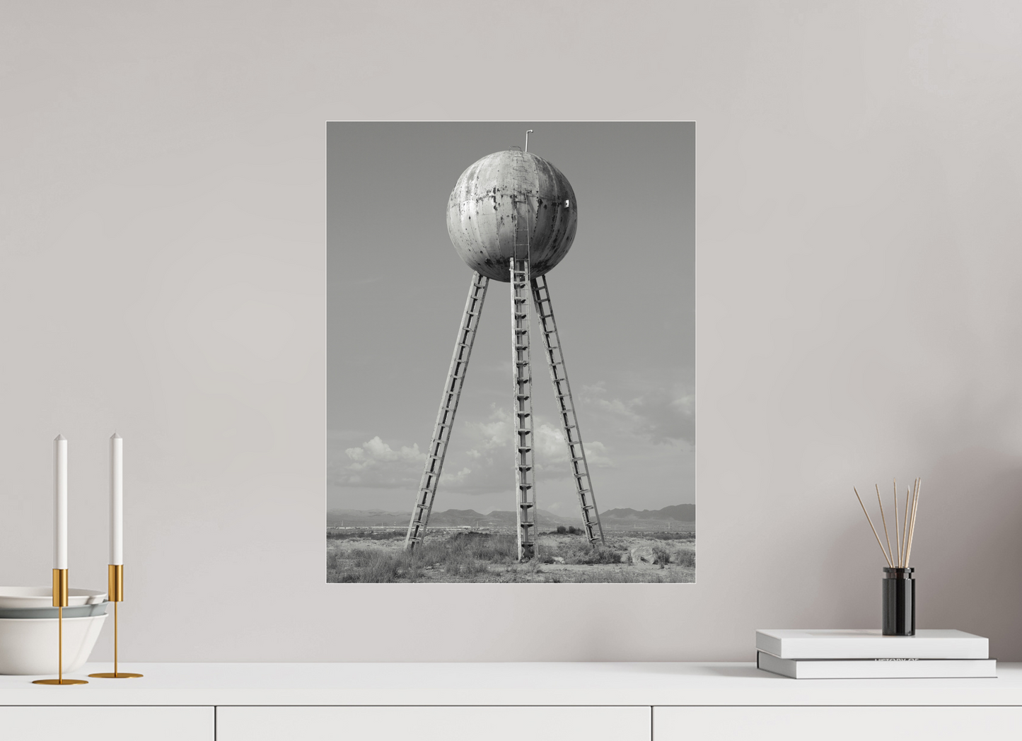 16 x 20″, Frameless Acrylic Glass Spherical Water Tower