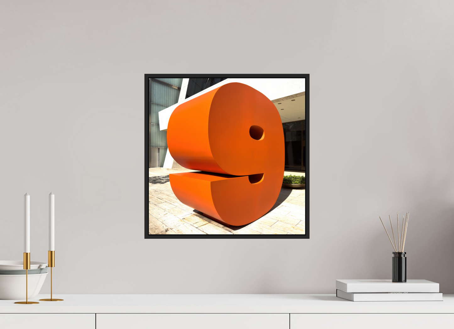 15 x 15″, Black Matte Frame, No Border Number 9