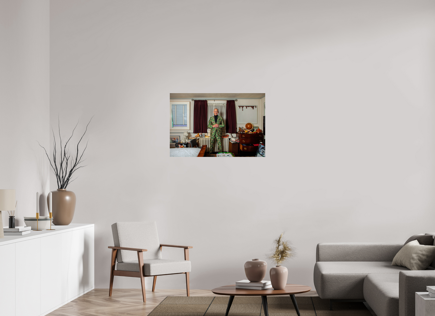 36 x 24″, Frameless Acrylic Glass John Waters in his Bedroom