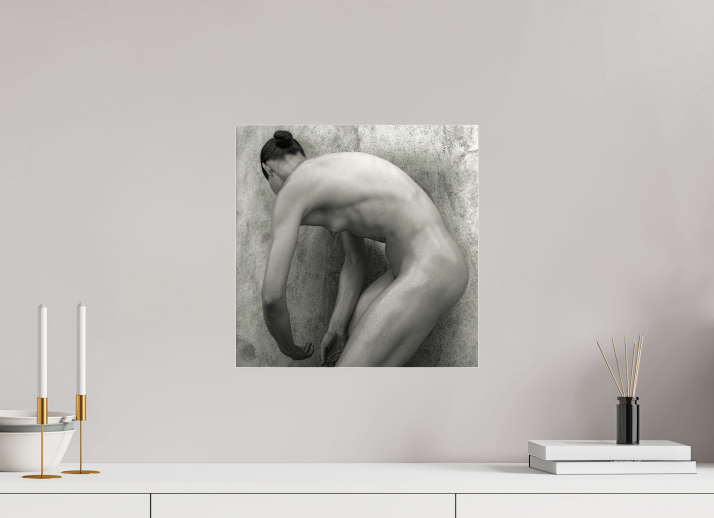 15 x 15″, Frameless Acrylic Glass Nude No.60 - square