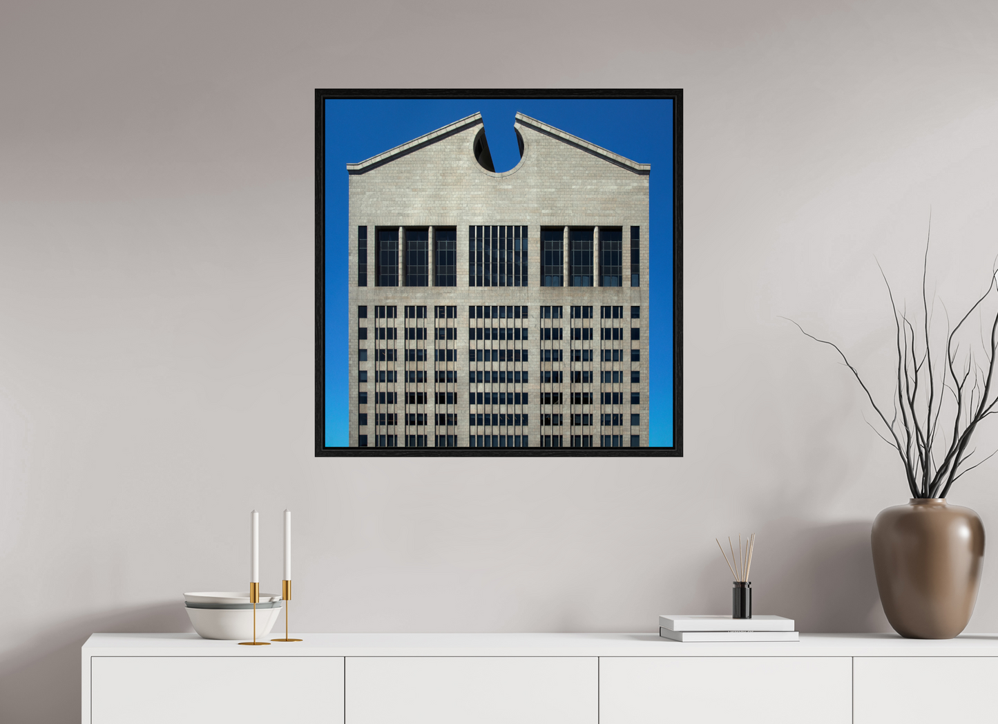 30 x 30″, Floater Frame The Chippendale Building
