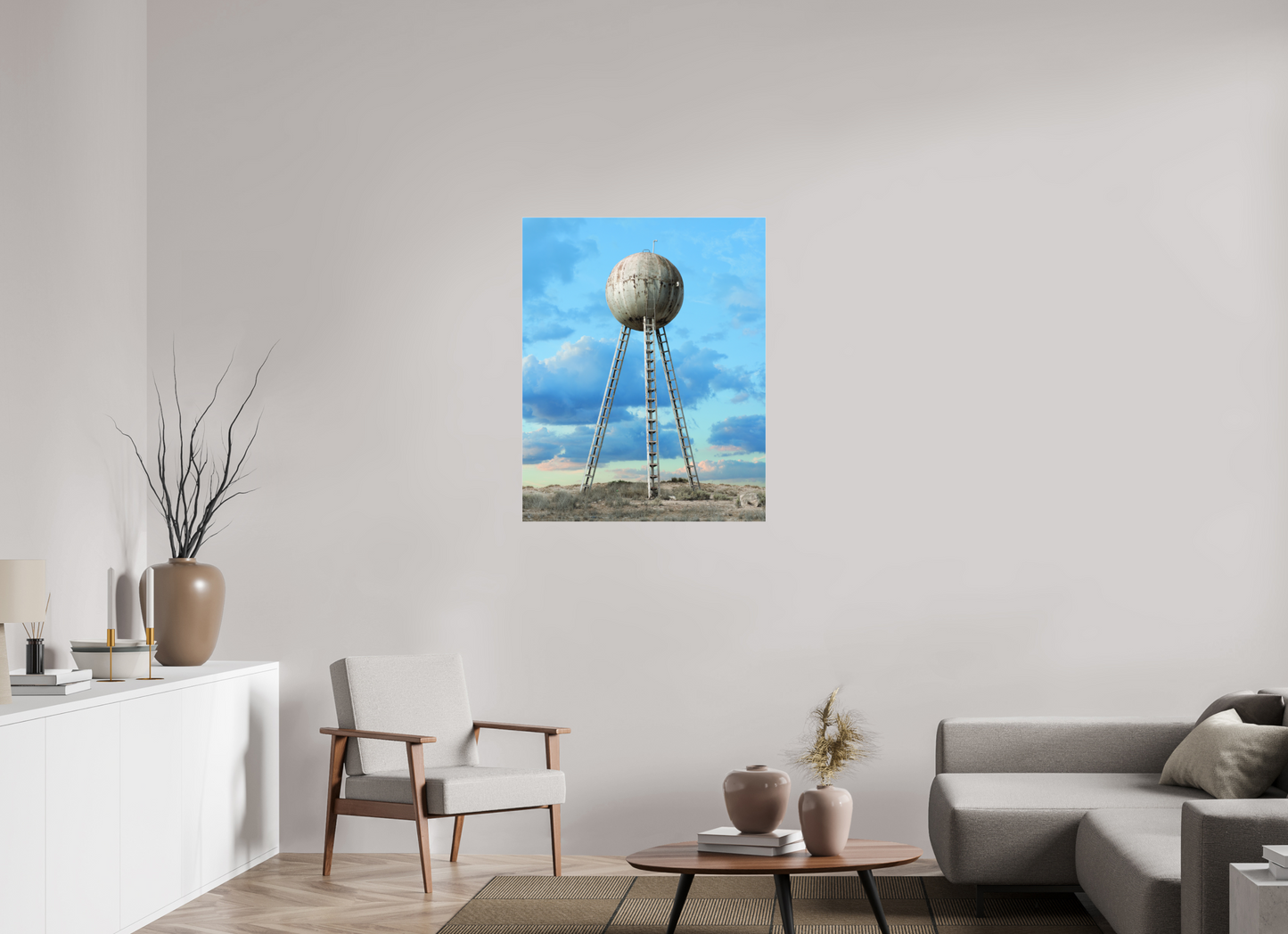 31 x 38.7″, Frameless Acrylic Glass Spherical Water Tower - Mexico
