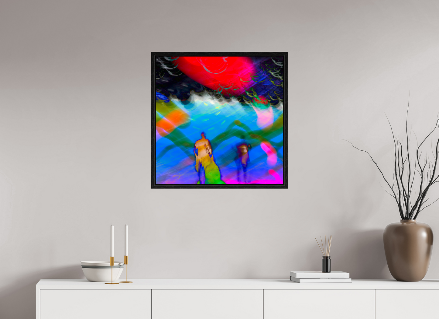 25 x 25″, Floater Frame Abstract No.8964