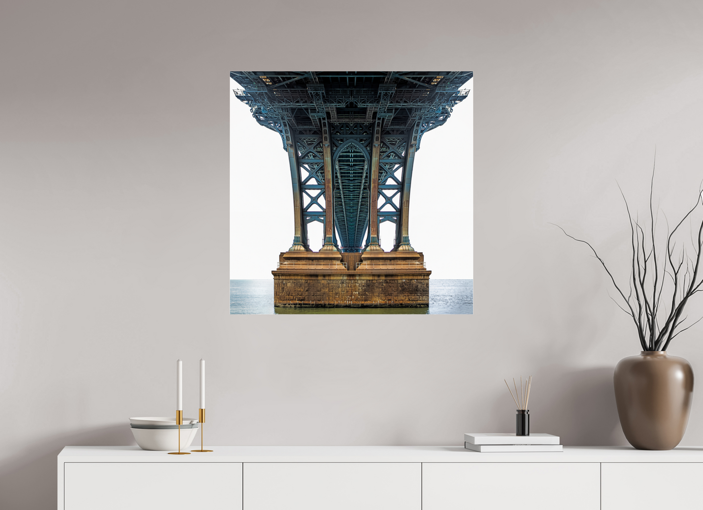 30 x 30″, Frameless Acrylic Glass Manhattan Bridge