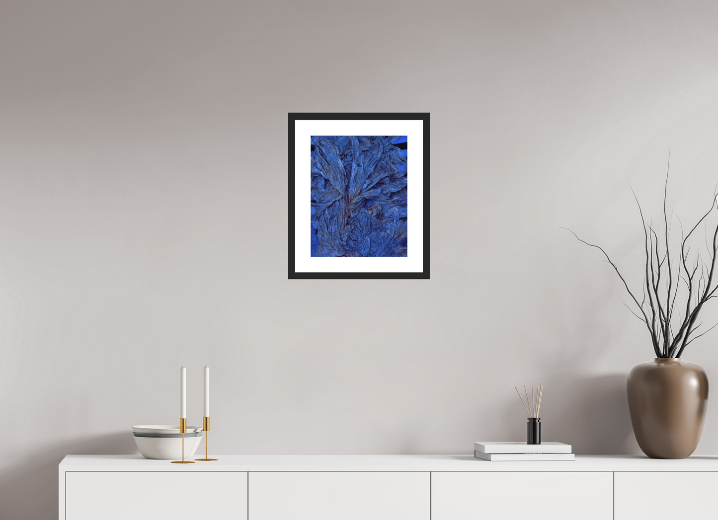 12 x 15″, Solid 0.8" Black Wood Frame With 2" Natural White Passe-Partout with Museum Glass Plastic Bags