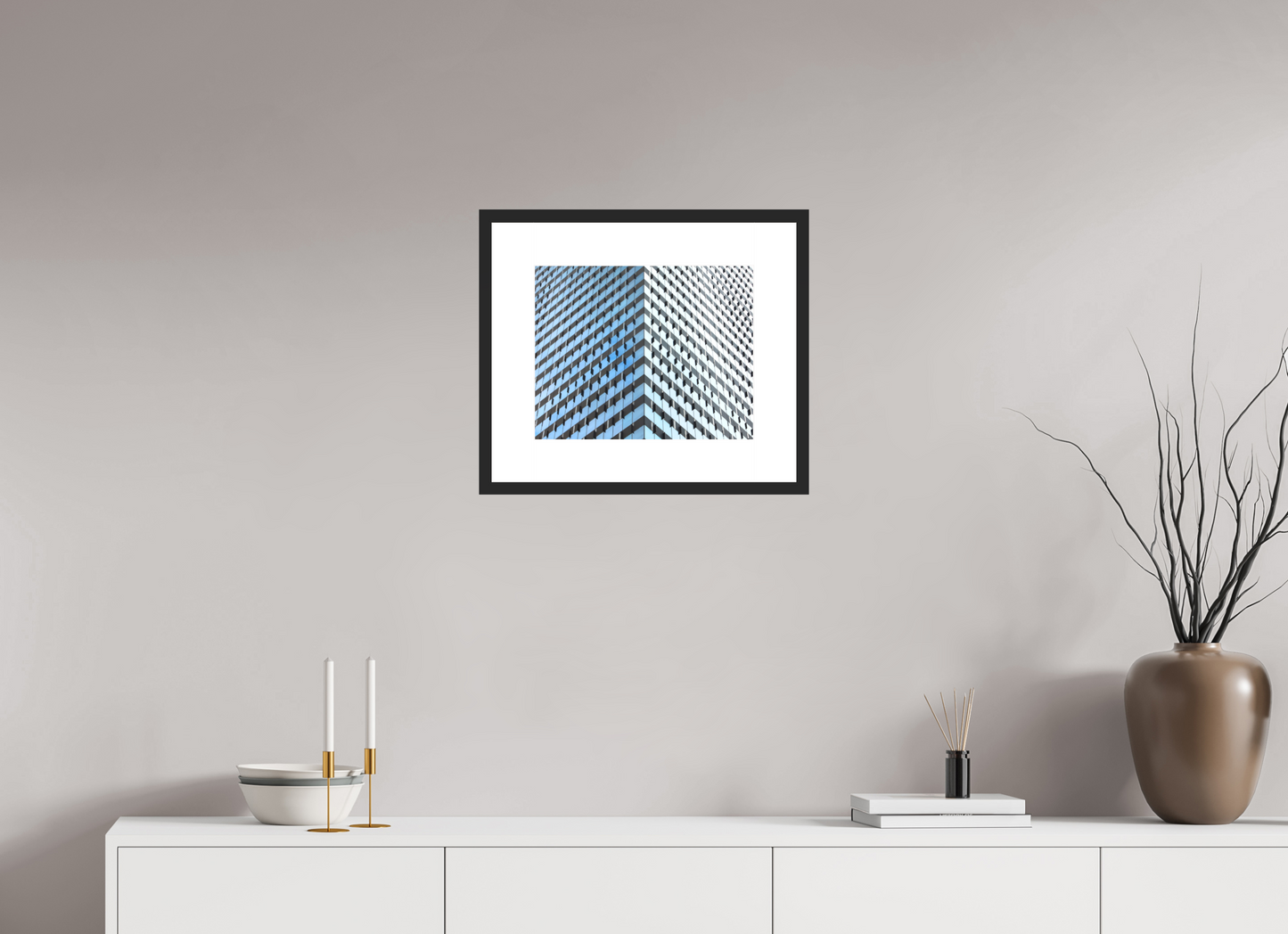 15 x 12″, Solid 0.8" Black Wood Frame With 3" Natural White Passe-Partout with Museum Glass Glass Facade