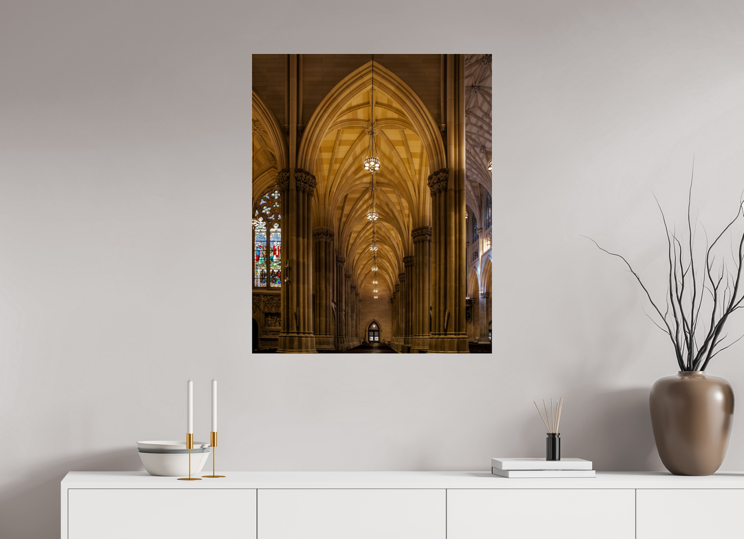 28 x 35″, Frameless Acrylic Glass Gothic Archway, St. Patrick's Cathedral
