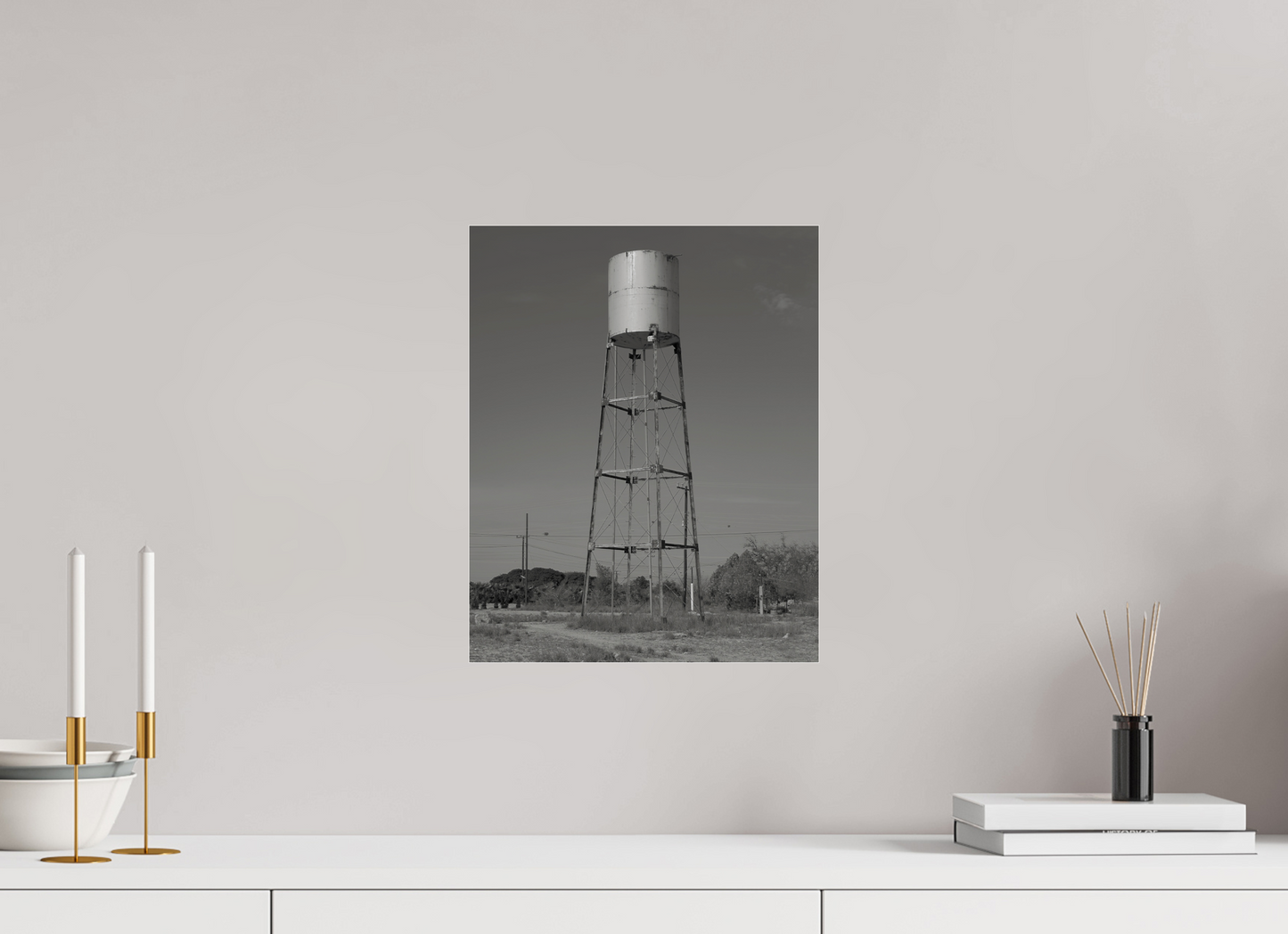 12 x 15″, Frameless Acrylic Glass Cylinder Water Tower