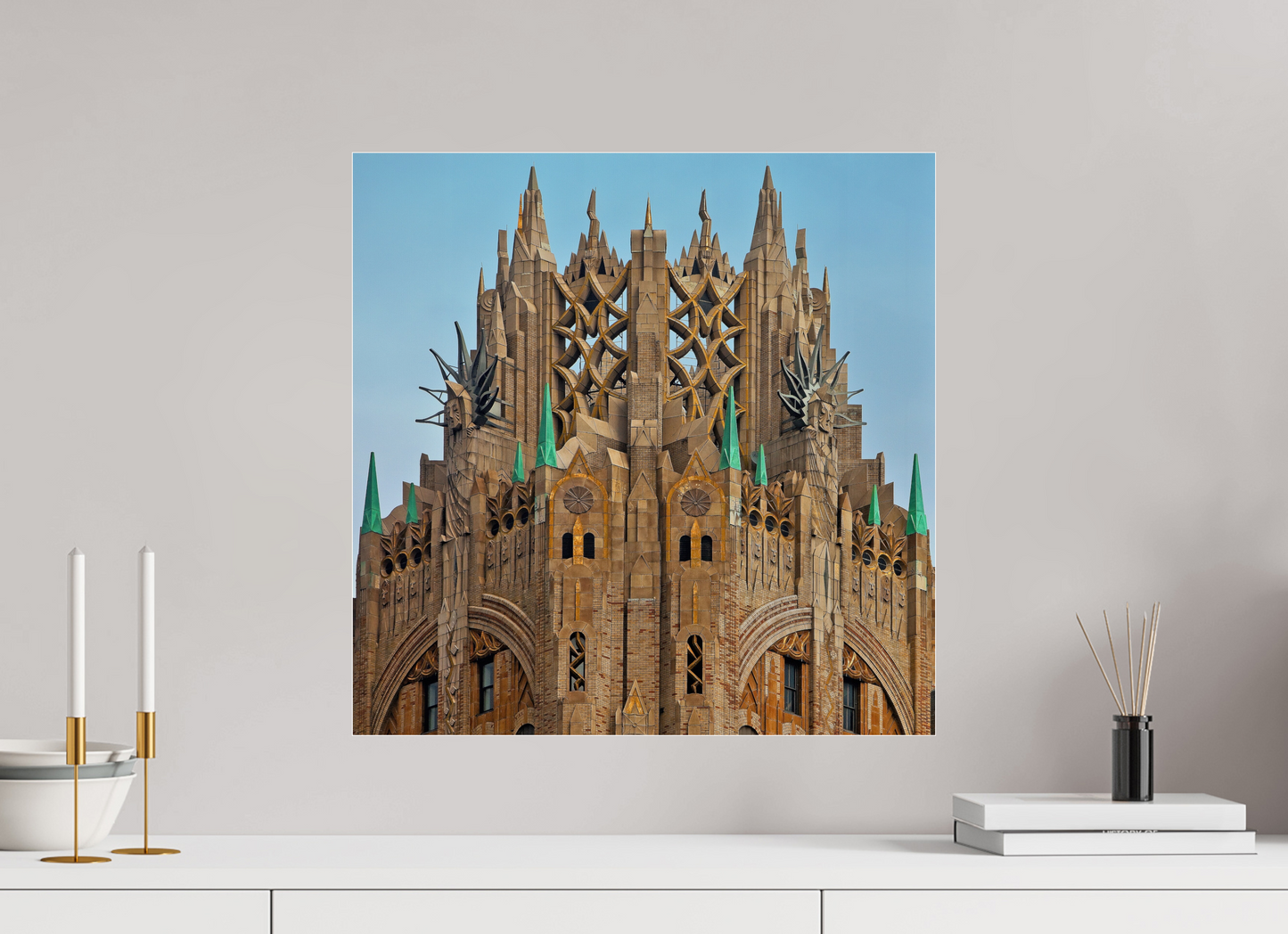 20 x 20″, Frameless Acrylic Glass Crown of General Electric Building