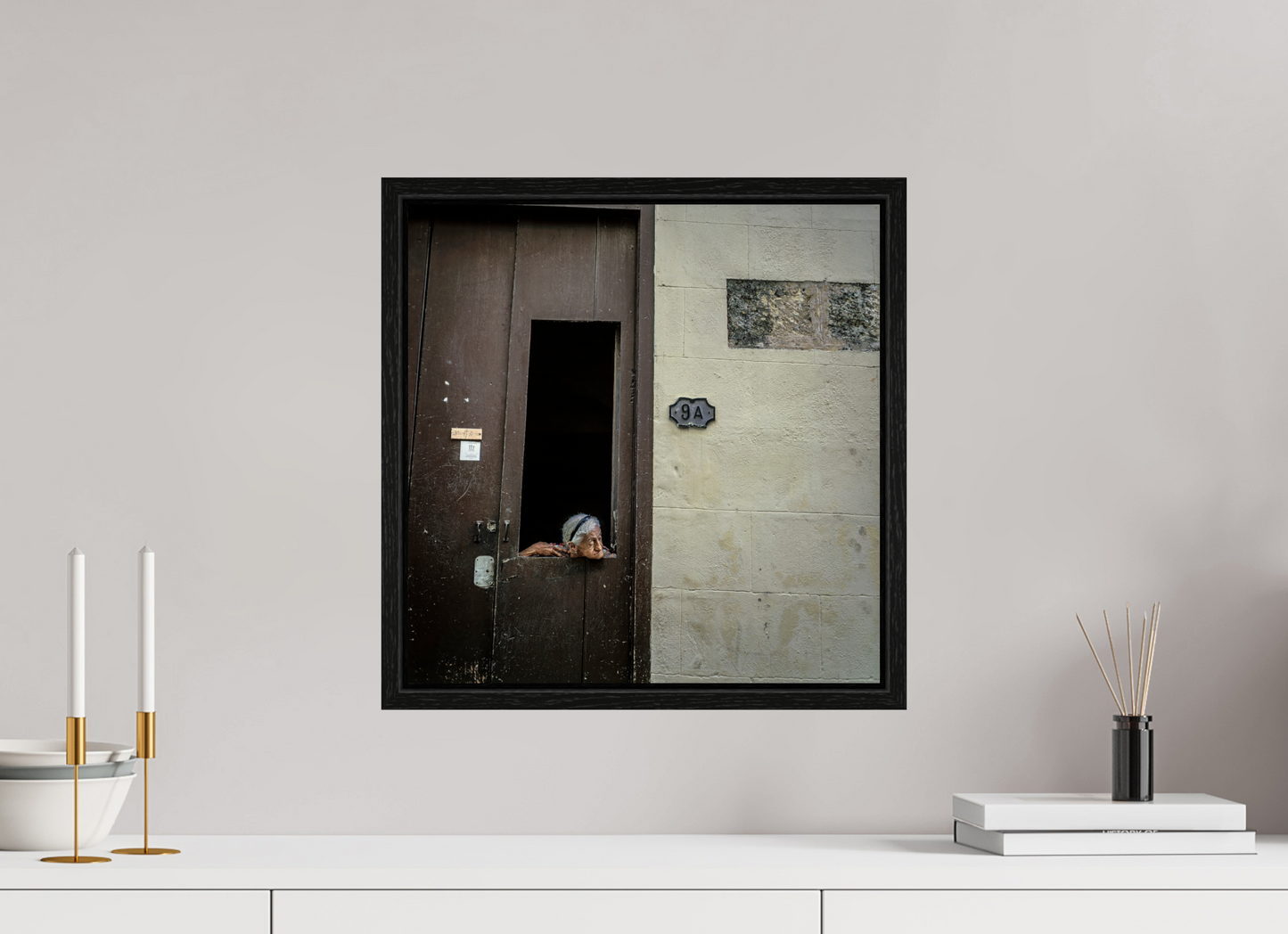 16 x 16.2″, Floater Frame Cuban Woman