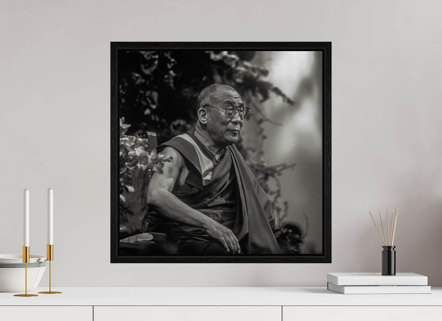 20 x 20″, Floater Frame His Holiness the Dalai Lama