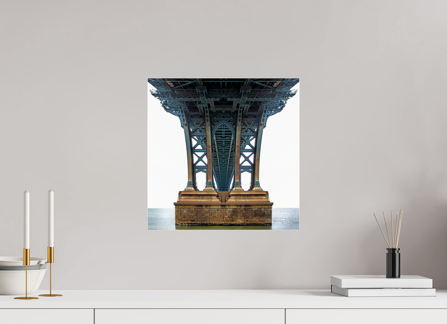 15 x 15″, Frameless Acrylic Glass Manhattan Bridge