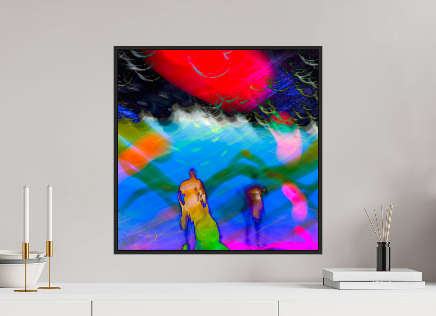 20 x 20″, Black Matte Frame, No Border Abstract No.8964