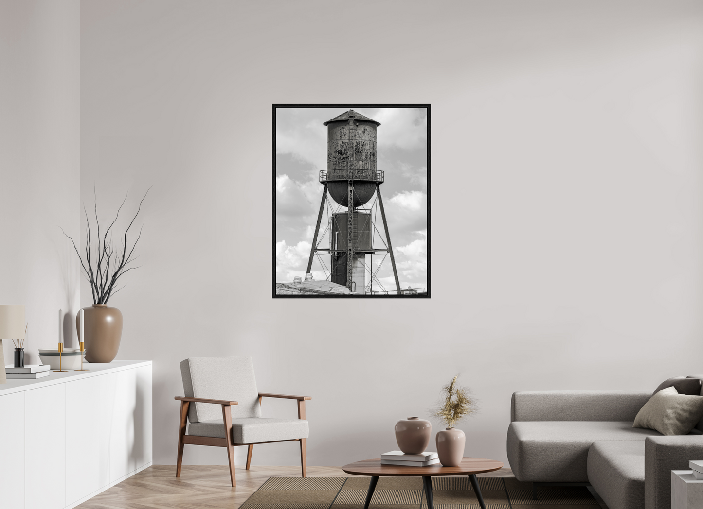 35 x 43.5″, Floater Frame Green Water Tower