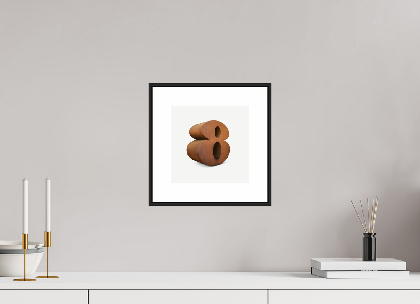 8 x 8″, Black Matte Frame Number 8