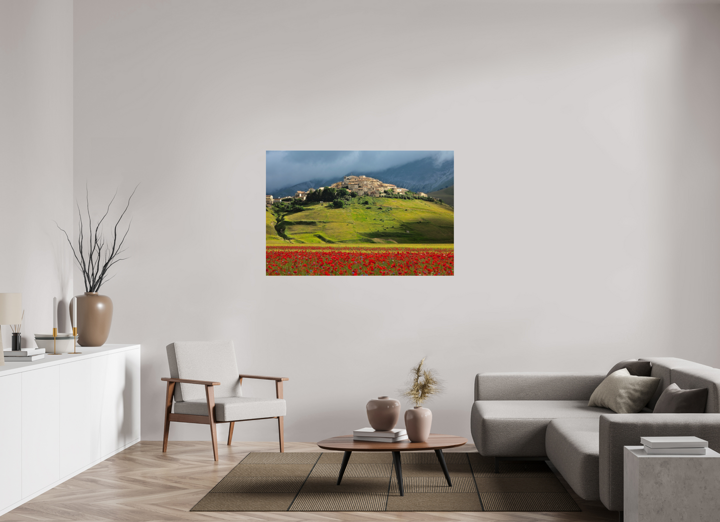 54 x 36″, Frameless Acrylic Glass Castelucci, Umbrian Landscape