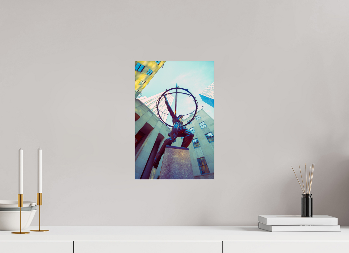 10 x 15″, Frameless Acrylic Glass Atlas Statue, NY