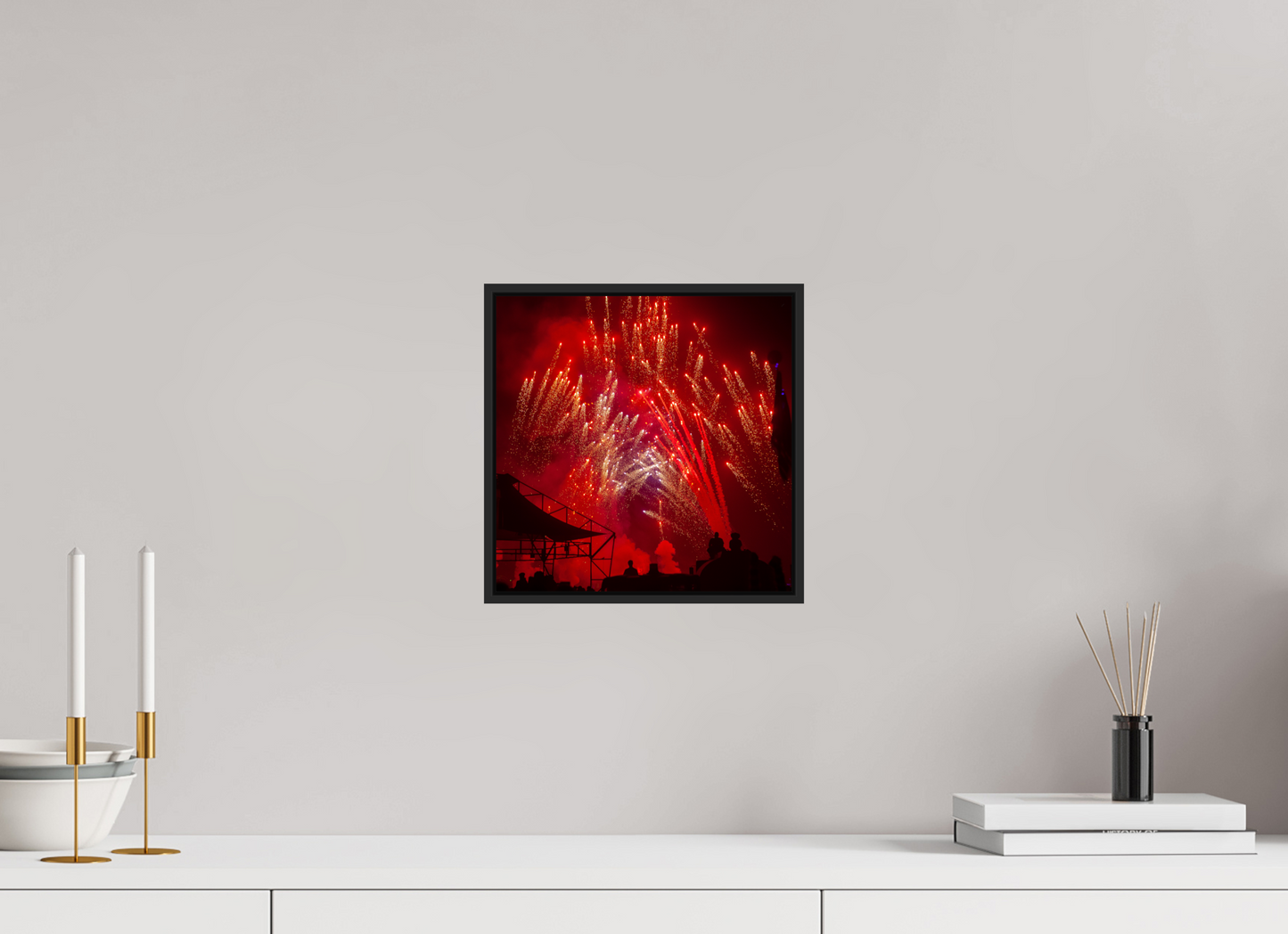 Burning Man - Red Fireworks