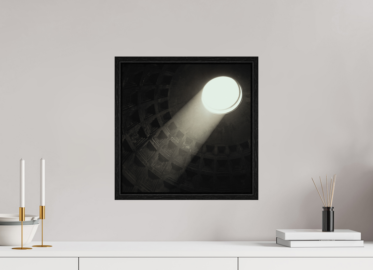 15 x 15″, Floater Frame Pantheon Ceiling