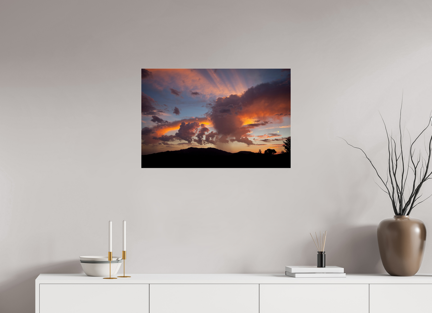 30 x 20″, Frameless Acrylic Glass Sunset with Clouds