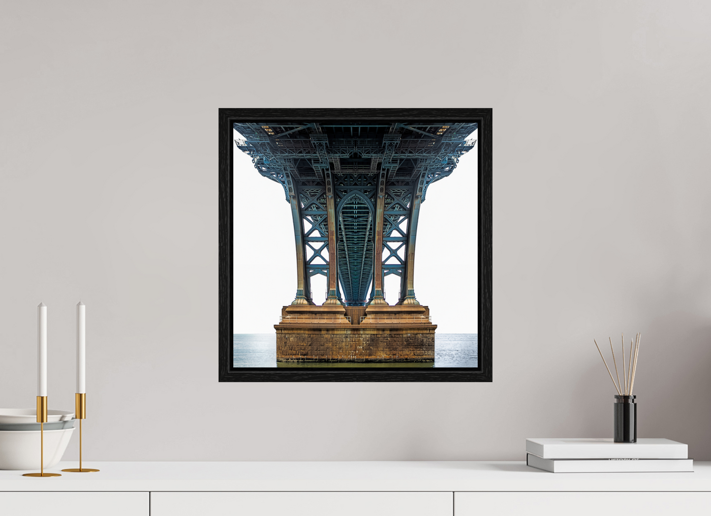 15 x 15″, Floater Frame Manhattan Bridge