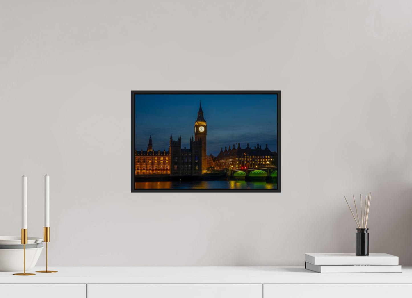 15 x 10″, Black Matte Frame, No Border Big Ben