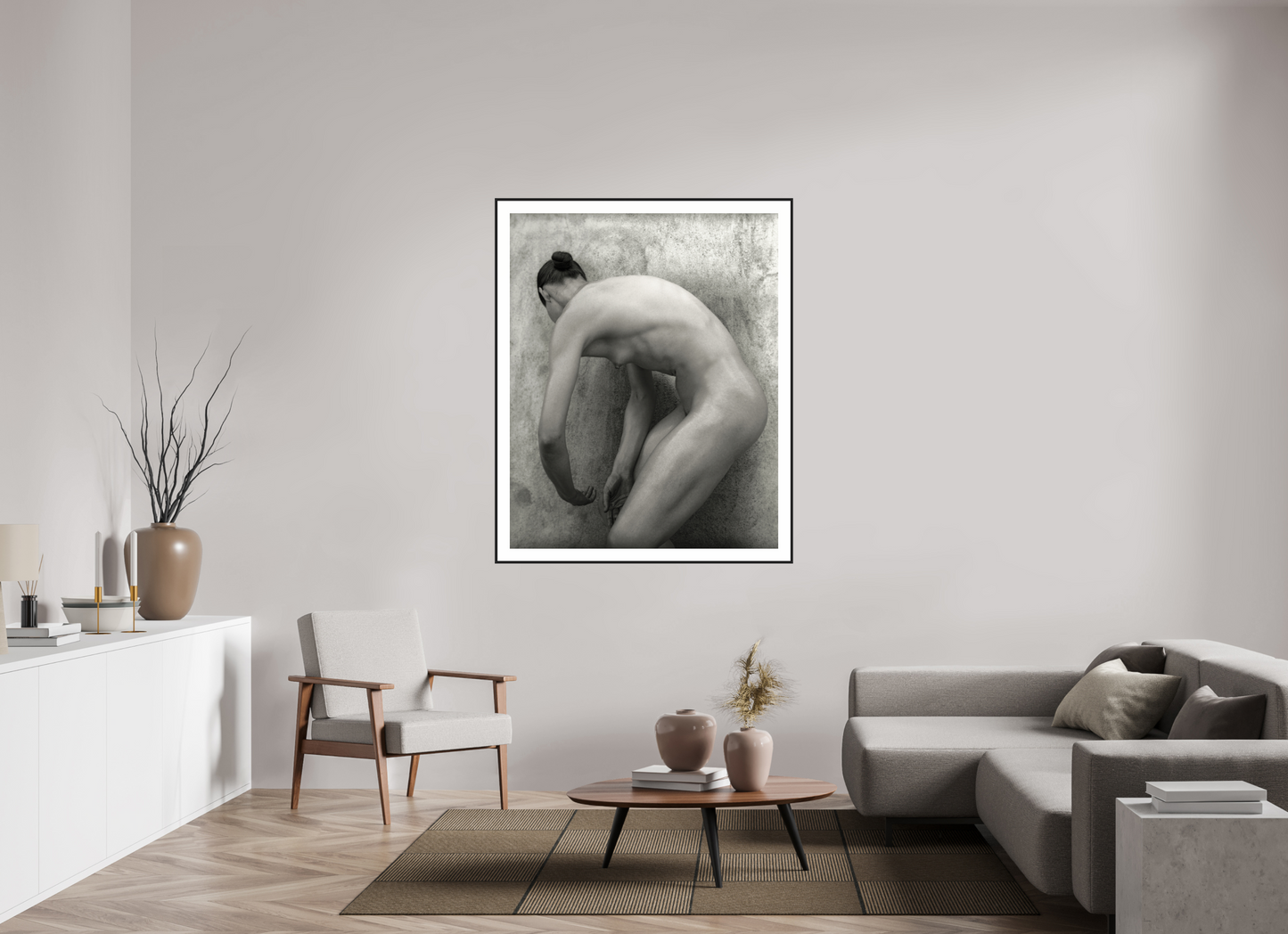 43 x 53.7″, Black Matte Frame Nude 60